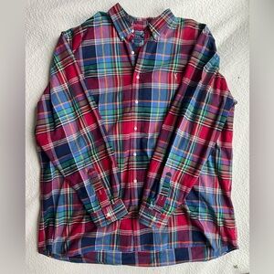 Ralph Lauren Red and Blue Plaid Men's Shirt